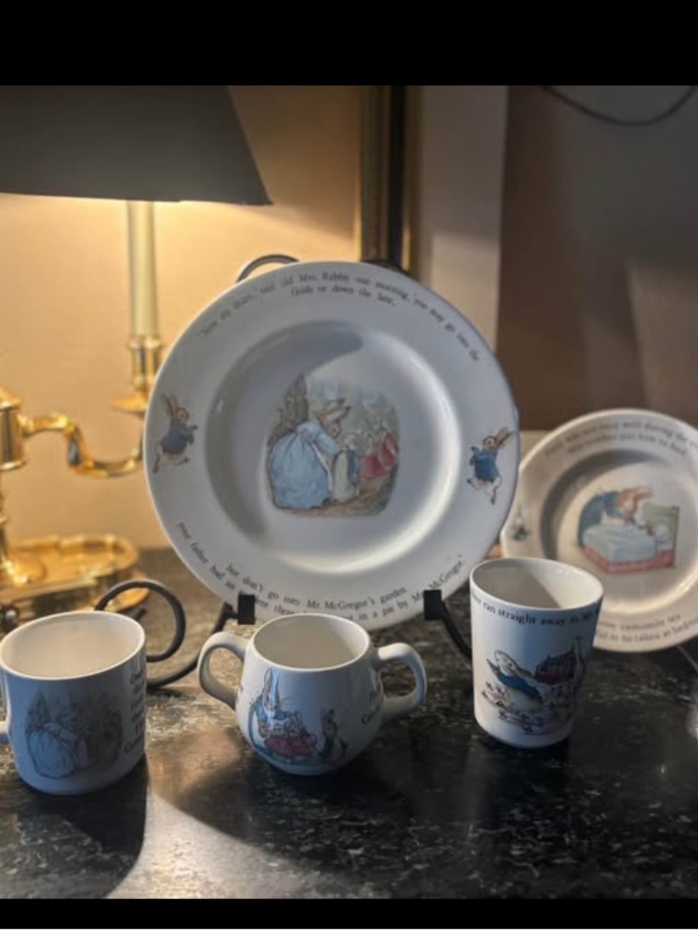 Children’s Storybook Dinnerware Set in White and Blue